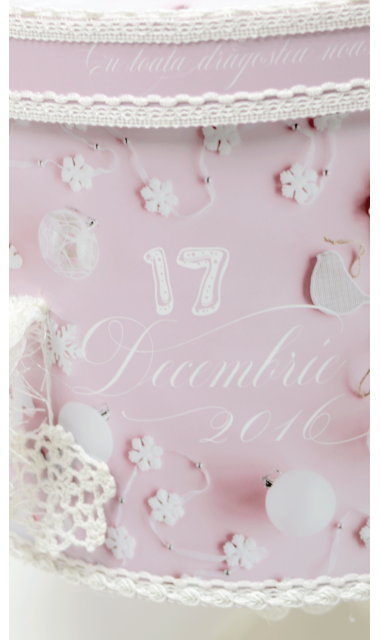 Trusou de botez pentru fetite roz cu fulgi de zapada, Iarna cu bine 12